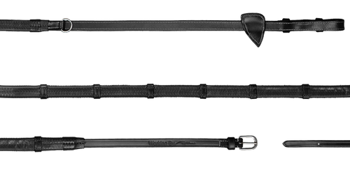 1/2 Howlett Rubber Reins With 7 Leather Loops DYON Working Collection