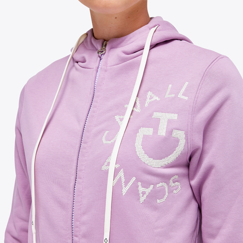 Emblem Cotton Zip Hoodie Old Rose Cavalleria Toscana